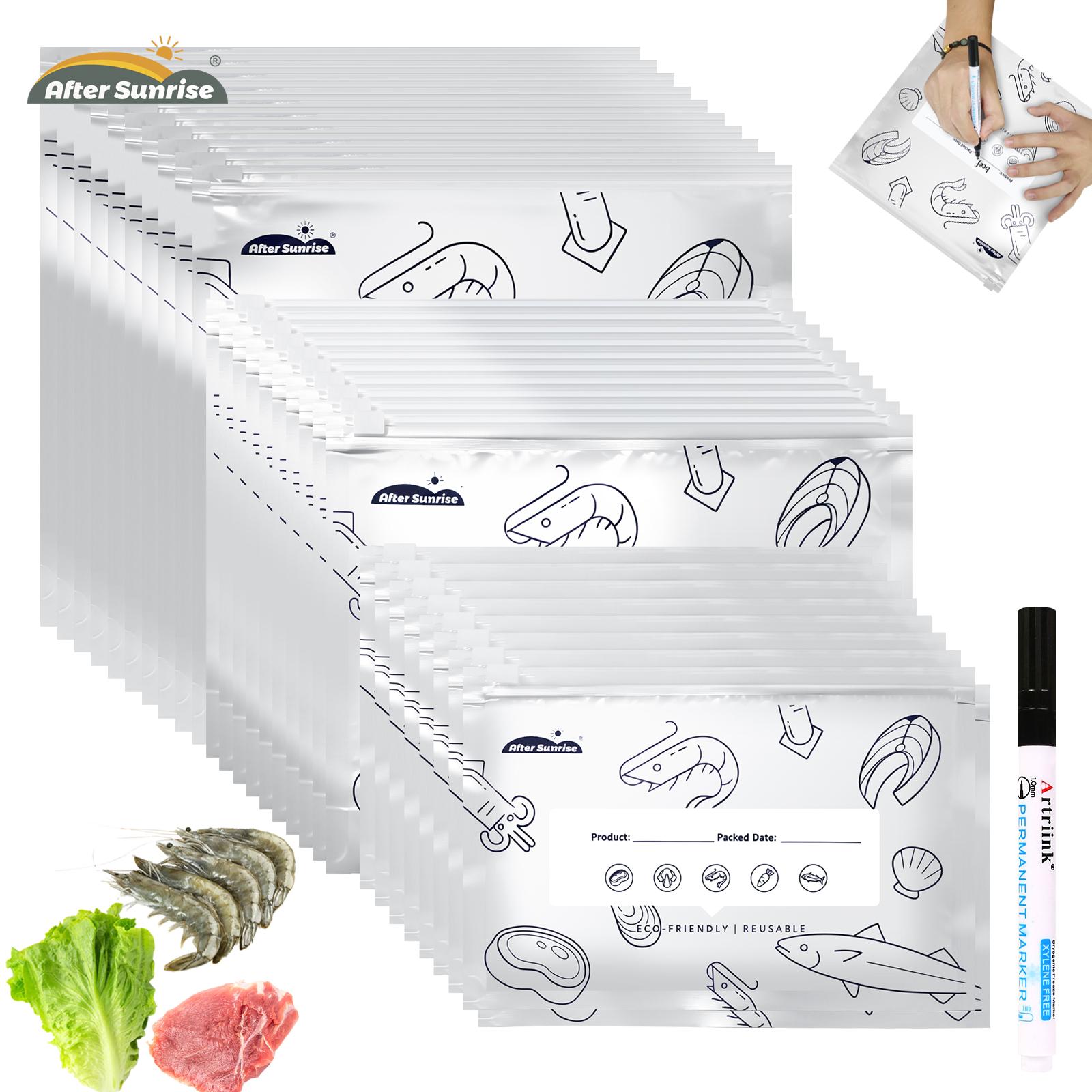 Food Pouch Reusable - 【Alimenti Refrigerati】Sacchetti Riutilizzabili in Alluminio Sigillabili,