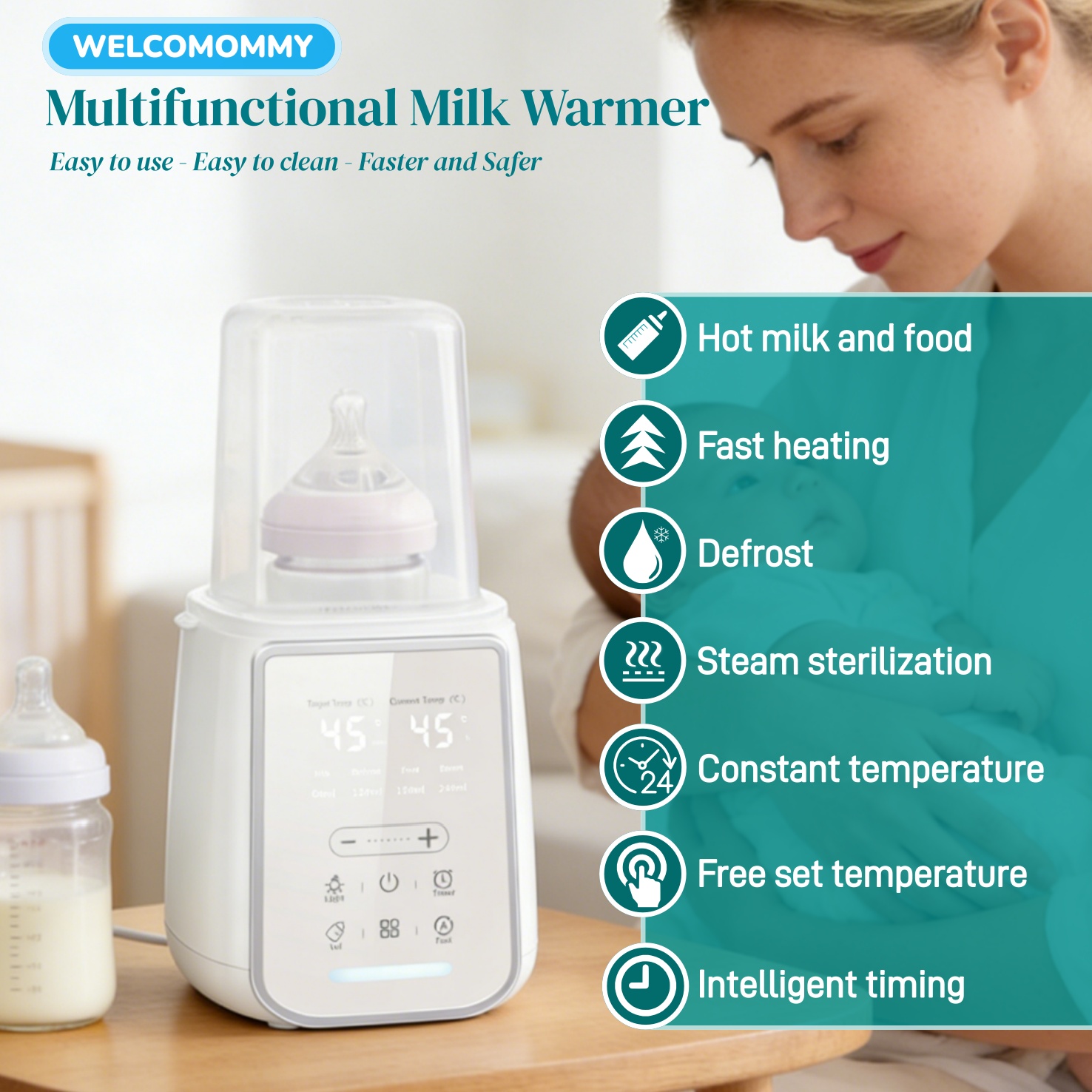 Baby Food Warmer - 8In1 Biberon Scaldalatte per latte materno