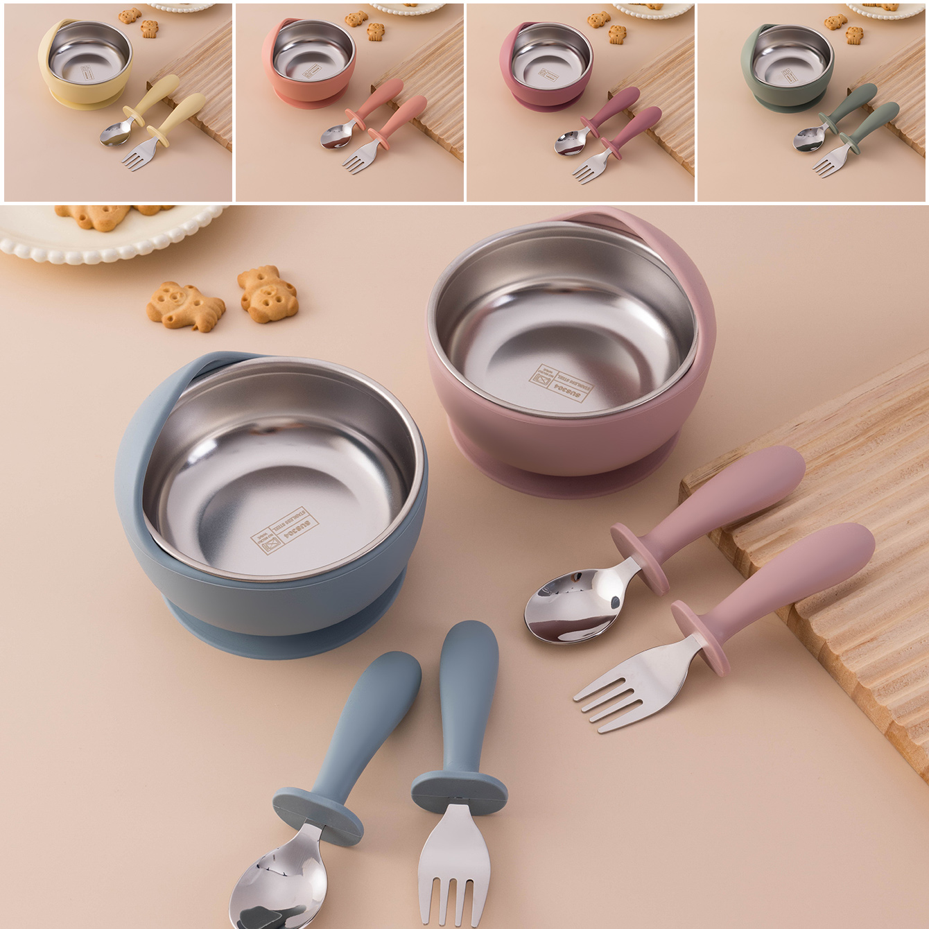Self Feed Spoon - Colore Bambini 3PCS Set di alimentazione