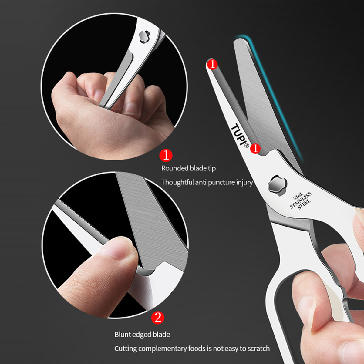 Baby Food Scissors - TUPI - Forbici in acciaio inossidabile